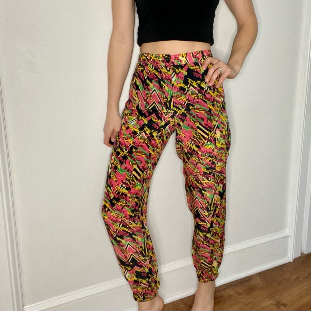 Missoni Vintage Silk Palazzo Jogger Size 42 Multicolor